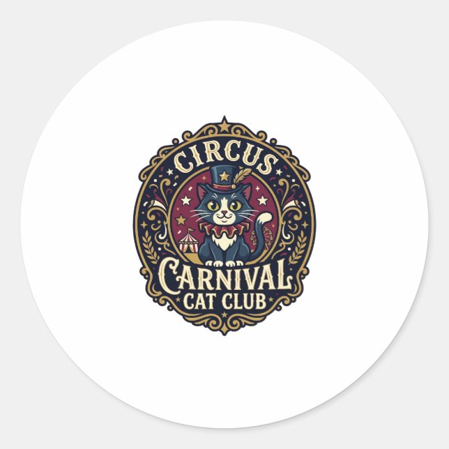 Adesivo Presente para o Pai do Gato do Carnaval do Circo - (Frente)