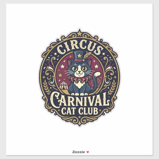 Adesivo Presente para o Pai do Gato do Carnaval do Circo - (Folha)