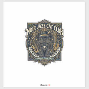Adesivo Presente para Pai de Gato Jazz Noir - Gato Jazz No