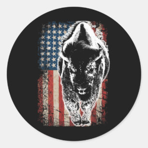 Adesivo Presente Patriótico Bisonho Bandeira Americana Búf
