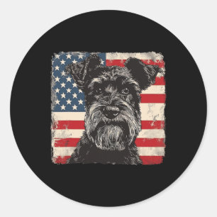Adesivo Presente Patriótico do Cão Schnauzer Miniatura par