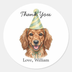 Adesivo Presente Personalizado de Aniversário Cachorro Dac