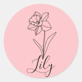 Adesivo Presente Personalizado de Flor de Nascimento do Na