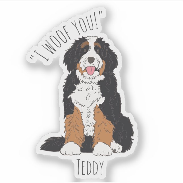 Adesivo Presente Personalizado de Mãe de Cachorro Bernedoo (Frente)