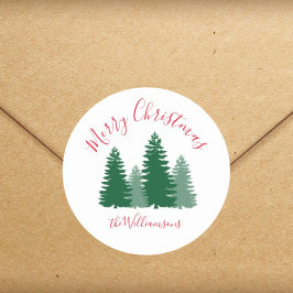 Adesivo Presente Personalizado de Pinheiro Elegante Feliz 