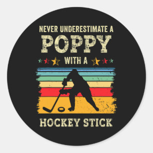 Adesivo Presente Retro Poppy de Hockey Jogador de Hóquei n