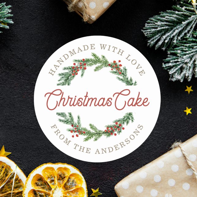 Adesivo Presente Rustic Berry Wreath Holiday Baking (Criador carregado)