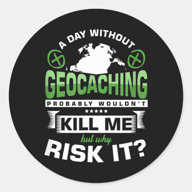 Adesivo Presente Sem Geocaching Caça-Tesouro GPS Caches (Frente)