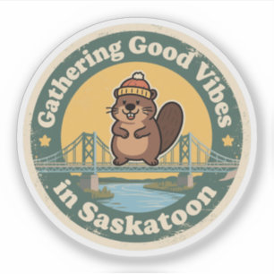 Adesivo Presente Vintage Saskatoon SK Boas Vibrações