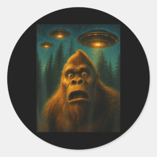 Adesivo Presentes Bigfoot Sasquatch Alien Ufo Noite Estrel