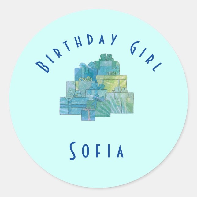 Adesivo Presentes bonitos para a garota de aniversário ver (Frente)