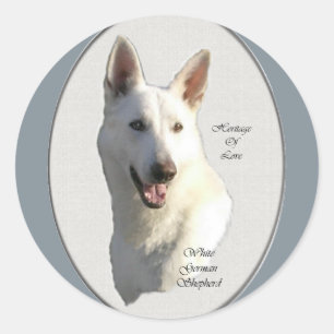 Adesivo Presentes brancos do german shepherd