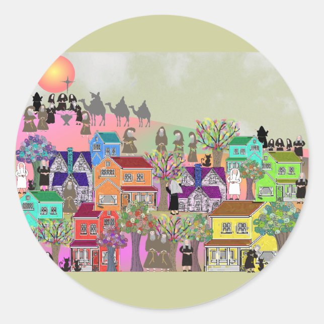 Adesivo Presentes católicos de arte monge e católica (Frente)