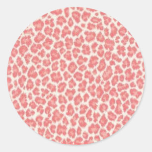 Adesivo Presentes com Estampa de Leopardo Rosa e Creme