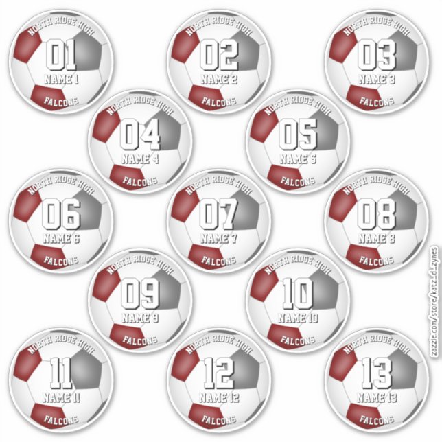 Adesivo presentes cores time futebol cinza grená 13 jogado (Frente)