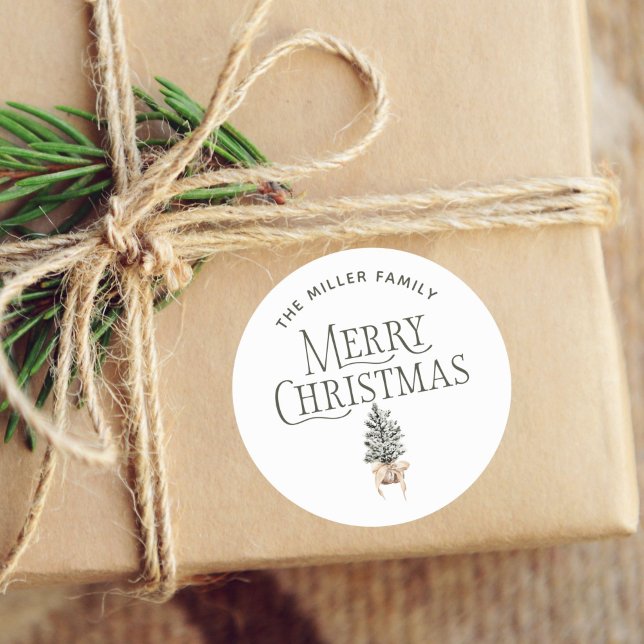 Adesivo Presentes da árvore de Natal do pinheiro da fazend (Criador carregado)