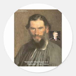 Adesivo Presentes da Citação "Tolstoy = Nietzsche Estúpido