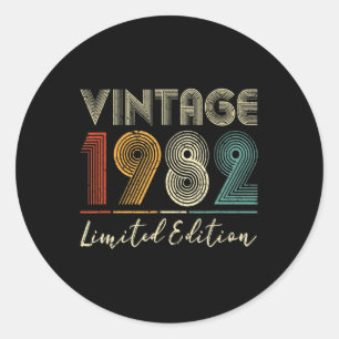 Adesivo Presentes de 40 anos Vintage 1982 Limited Edition