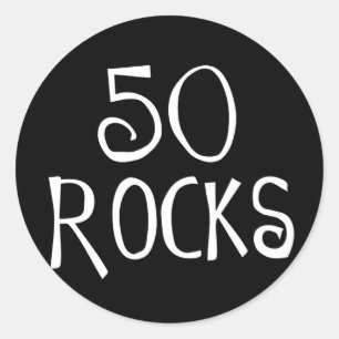 Adesivo presentes de 50 anos, 50 ROCKS