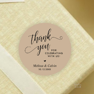 Adesivo Presentes de Agradecimento de Casamento Minimalist