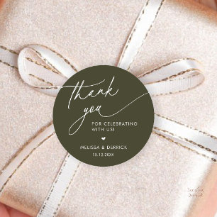 Adesivo Presentes de Agradecimento de Casamento Minimalist