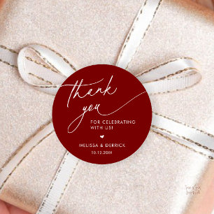 Adesivo Presentes de Agradecimento de Casamento Minimalist