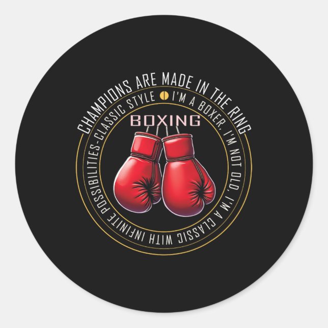 Adesivo Presentes De Amor Com Luvas De Boxing Retro Para B (Frente)