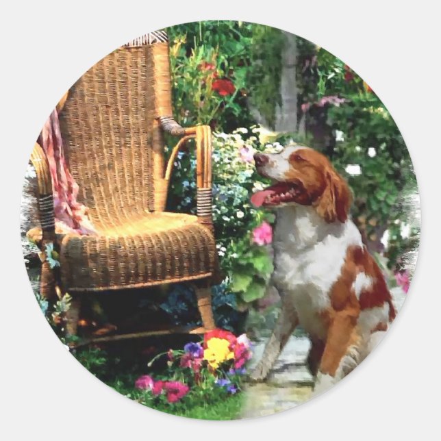 Adesivo Presentes de Arte Brittany Spaniel Americanos (Frente)