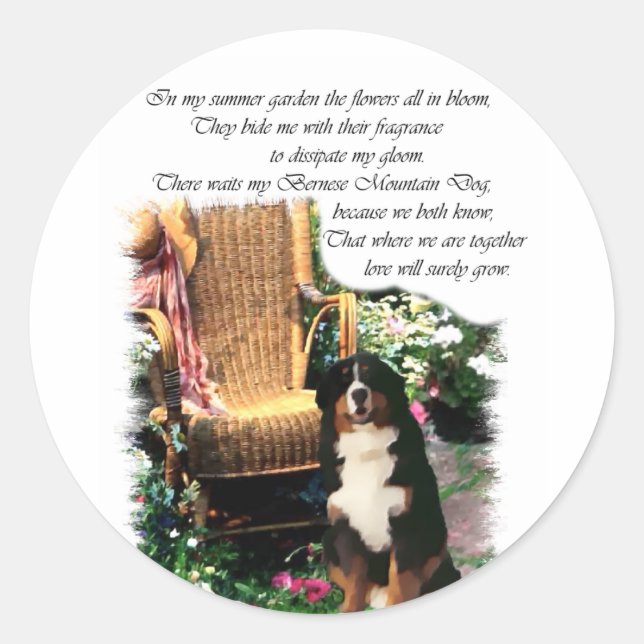 Adesivo Presentes de Arte de Cachorro de Montanha Bernese (Frente)