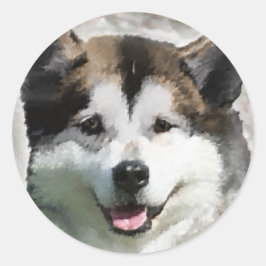 Adesivo Presentes de Arte Malamute no Alasca