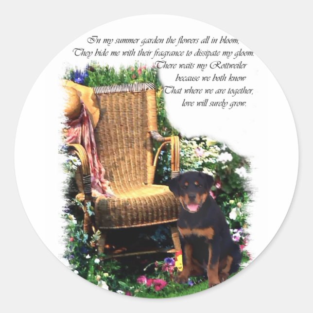 Adesivo Presentes de Arte Rottweiler (Frente)