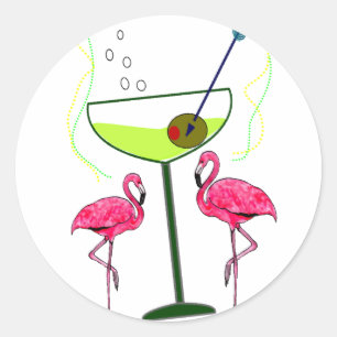 Adesivo Presentes de Arte Tropical Flamingo