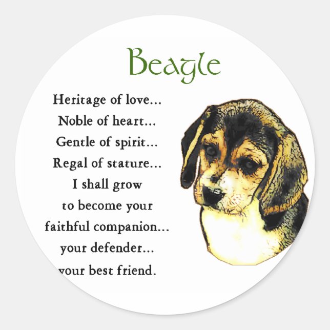 Adesivo Presentes de Beagle Lovers (Frente)