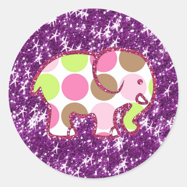 Adesivo Presentes de bolinhas Elefante Roxo Roxo (Frente)