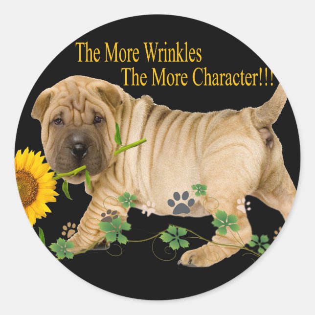 Adesivo Presentes de Caracteres Shar-Pei Chineses (Frente)