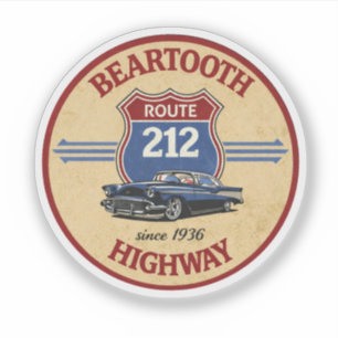 Adesivo Presentes de carros clássicos da rota Beartooth Hi