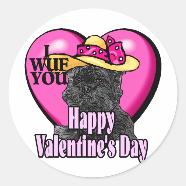 Adesivo Presentes de Dia de os namorados de Affenpinscher (Frente)