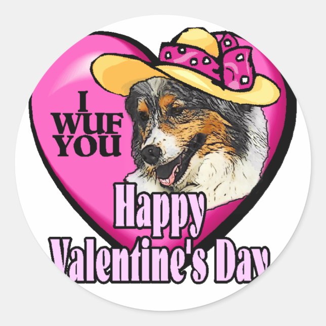 Adesivo Presentes de Dia de os namorados Shepherd australi (Frente)