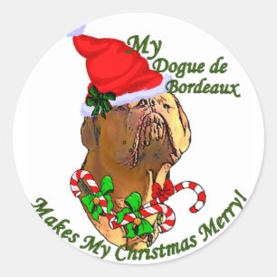 Adesivo Presentes de Dogue de Bordéus Natal