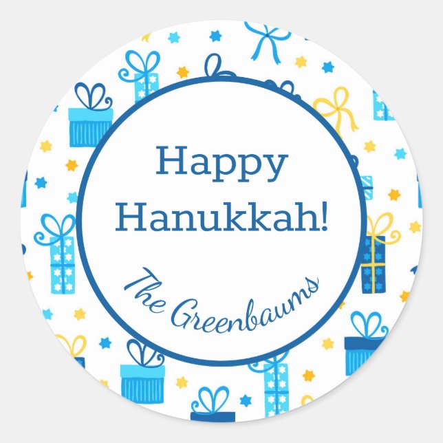 Adesivo Presentes de Hanukkah (Frente)