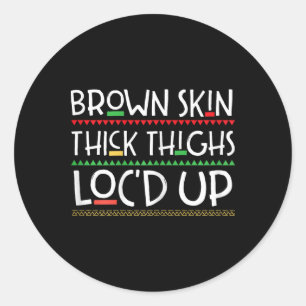 Adesivo Presentes de melanina com coxas grossas de pele ma