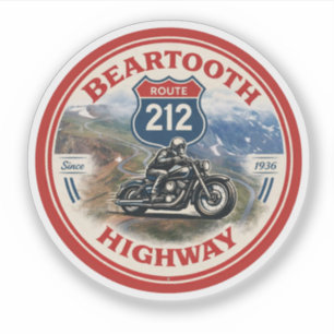 Adesivo Presentes de moto Estrada Beartooth Rota 212