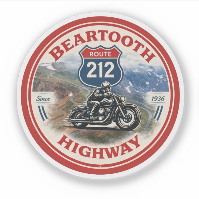 Adesivo Presentes de moto Estrada Beartooth Rota 212 (Frente)