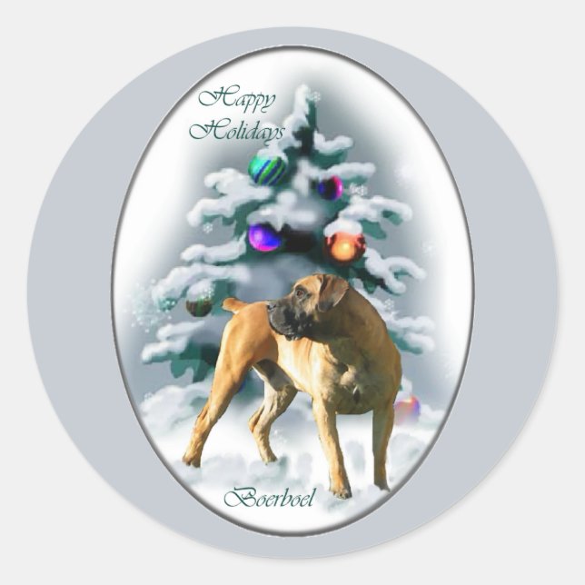 Adesivo Presentes de Natal Boerboel (Frente)