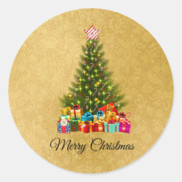 Adesivo Presentes de Natal bonitos e coloridos, árvore de