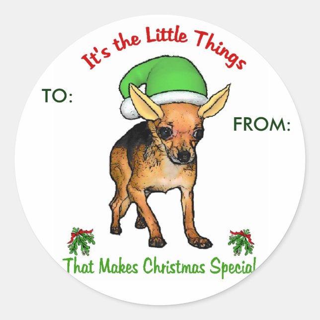 Adesivo Presentes de Natal Chihuahua (Frente)