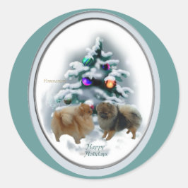 Adesivo Presentes de Natal da Pomerânia