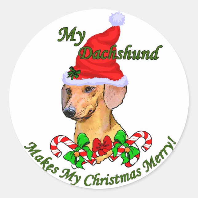 Adesivo Presentes de Natal Dachshund (Frente)