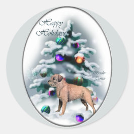 Adesivo Presentes de Natal de Borda Terrier