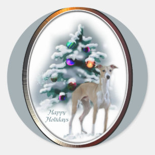 Adesivo Presentes de Natal de Greyhound Italiano